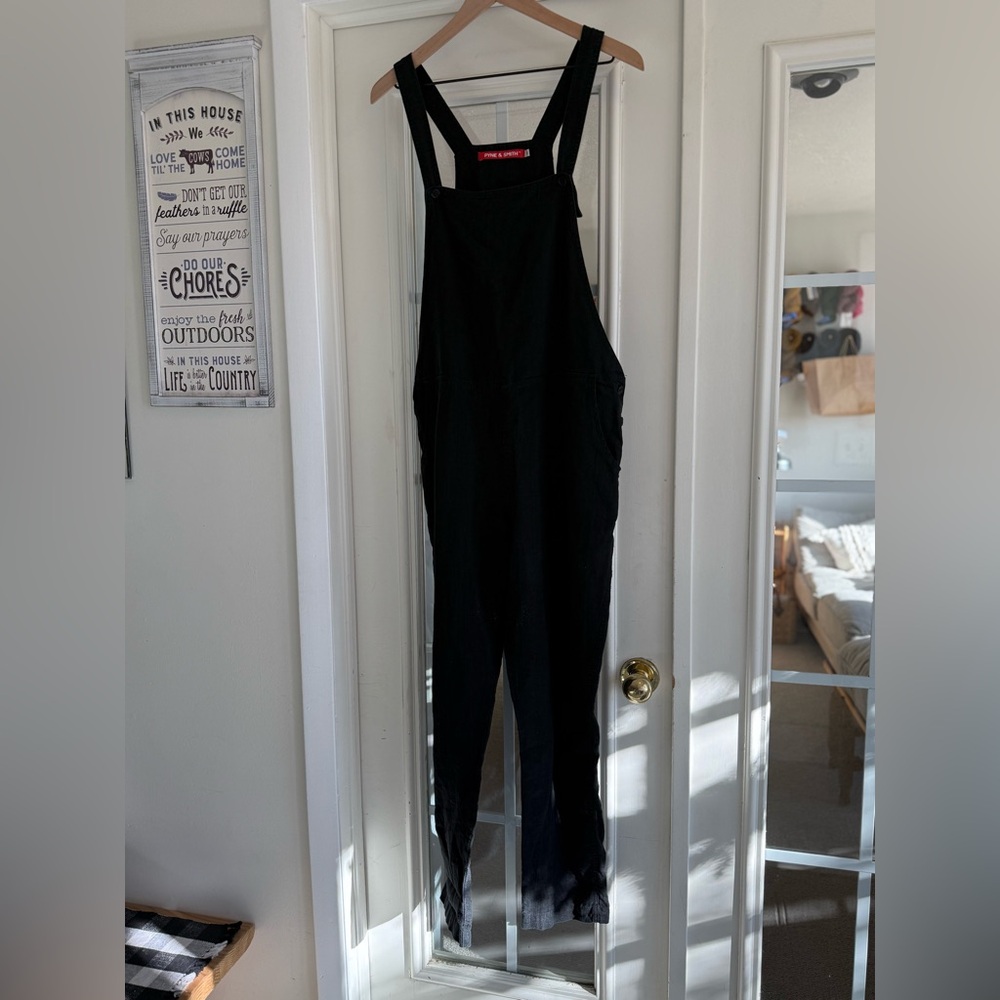 Pyne and Smith Classic Black Women's Linen Overalls